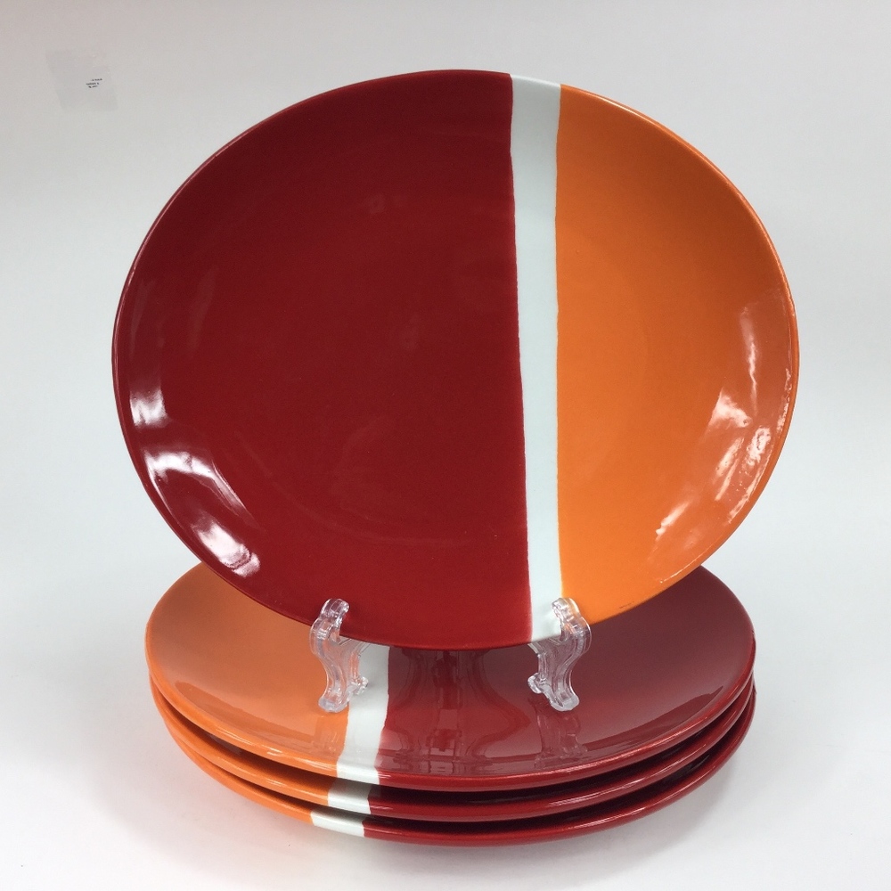 ANTHROPOLOGIE Salad Pasta Oval 4 Plates Ceramique